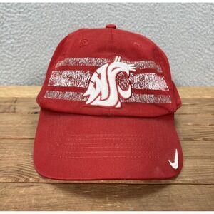 Washington State Cougars Hat Adult Red White Strap Back Cap NCAA Wazzu Nike